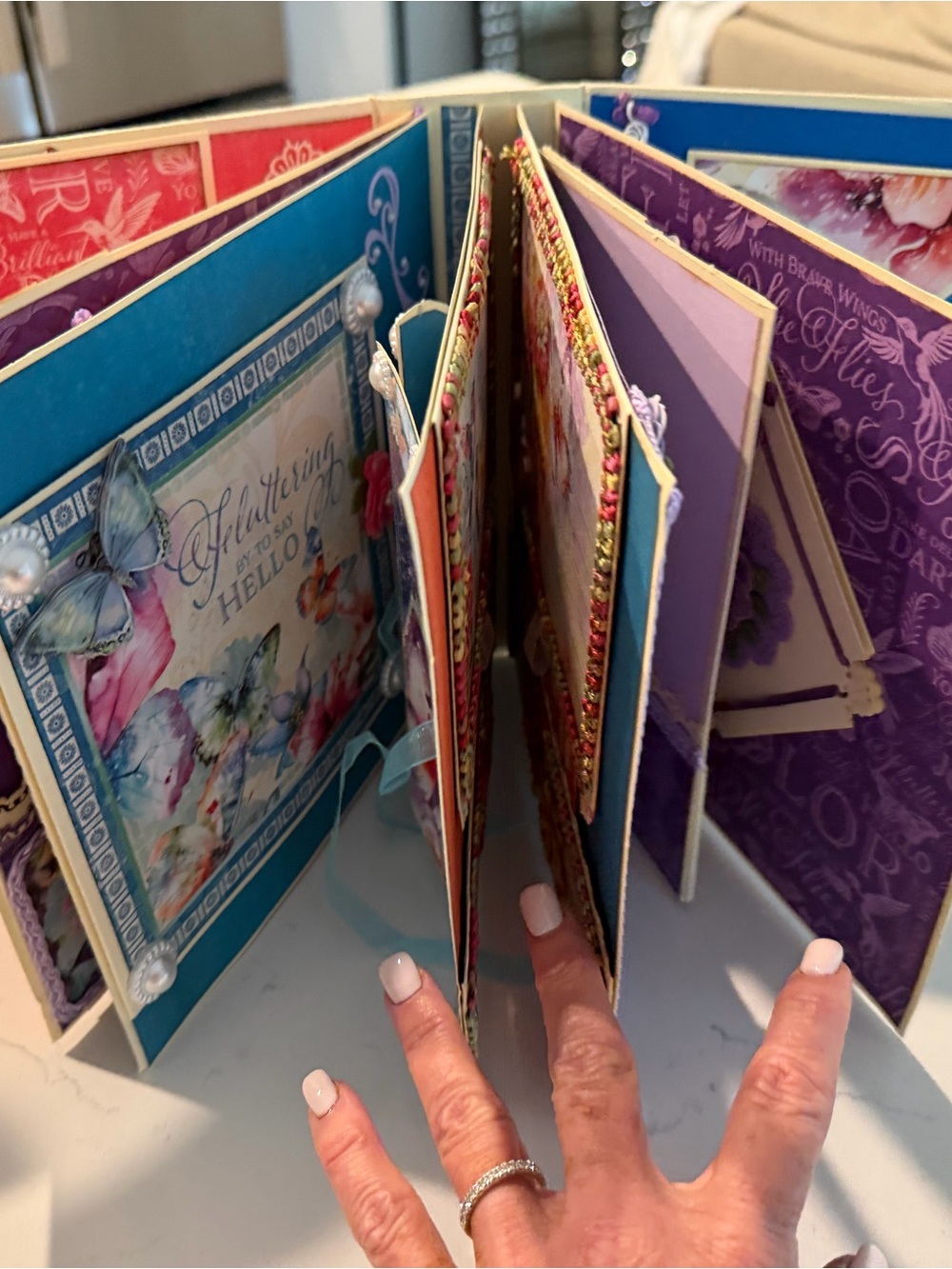 Handmade Multi-Color Accordion photo scrapbook